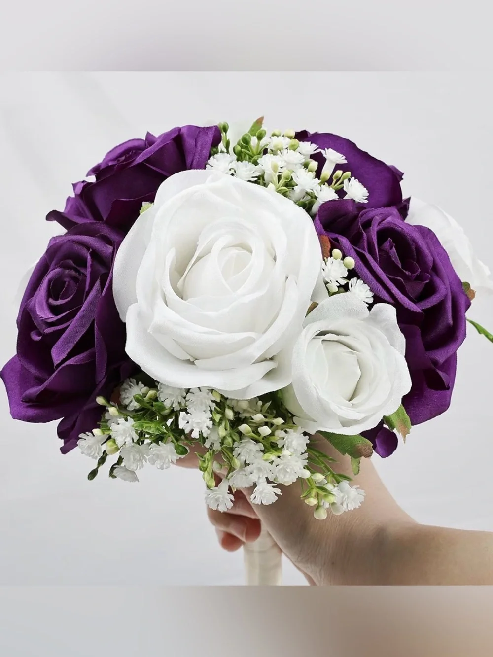 Wedding Bridesmaid Bouquets Set of 4, Artificial Silk Flowers Arrangement